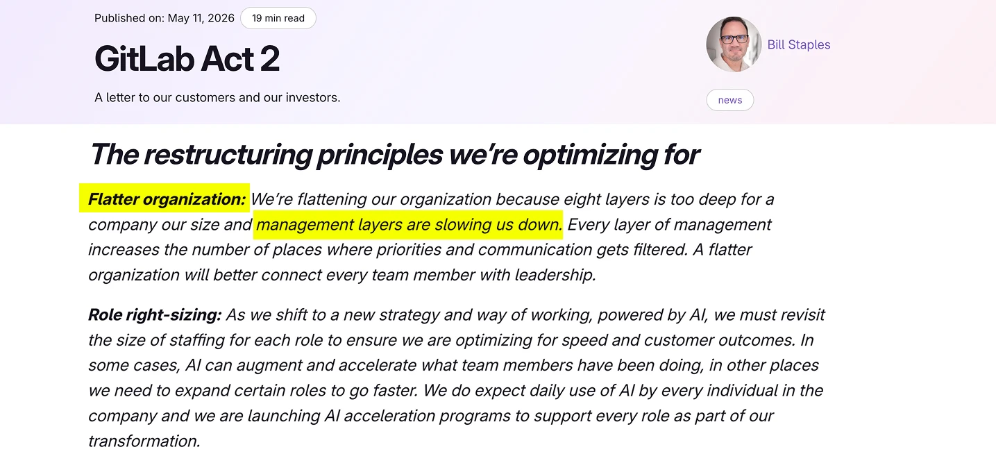 gitlab act 2 flatter organization