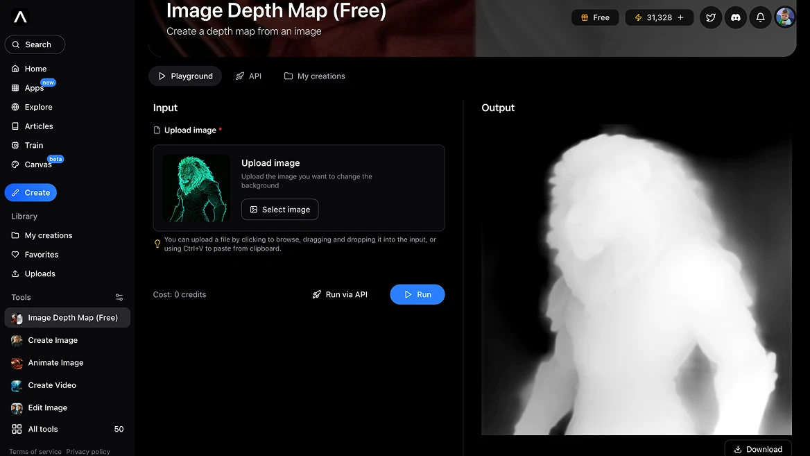 AI artificial studio framer university scan 3d effect depth map