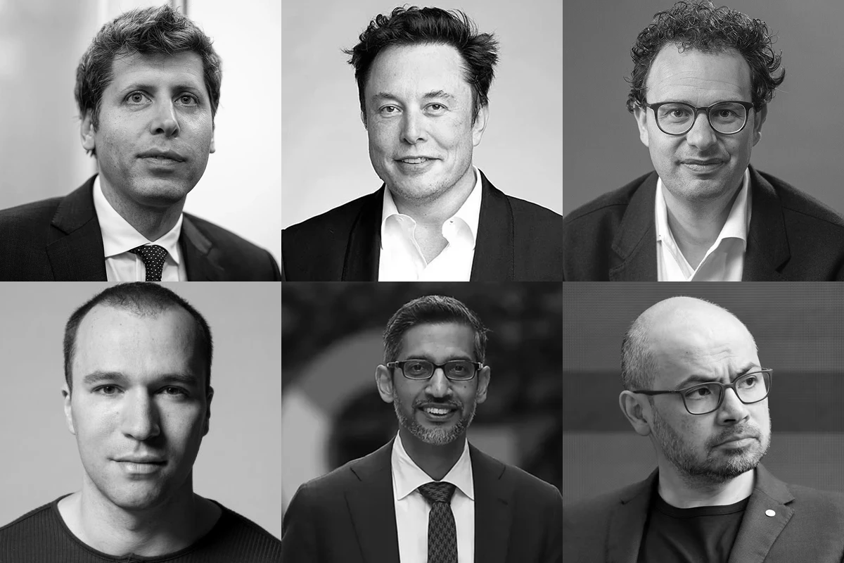AI industry power influence Sam Altman, Dario Amodei, Elon Musk, Greg Brockman, Sundar Pichai, Demis Hassabis