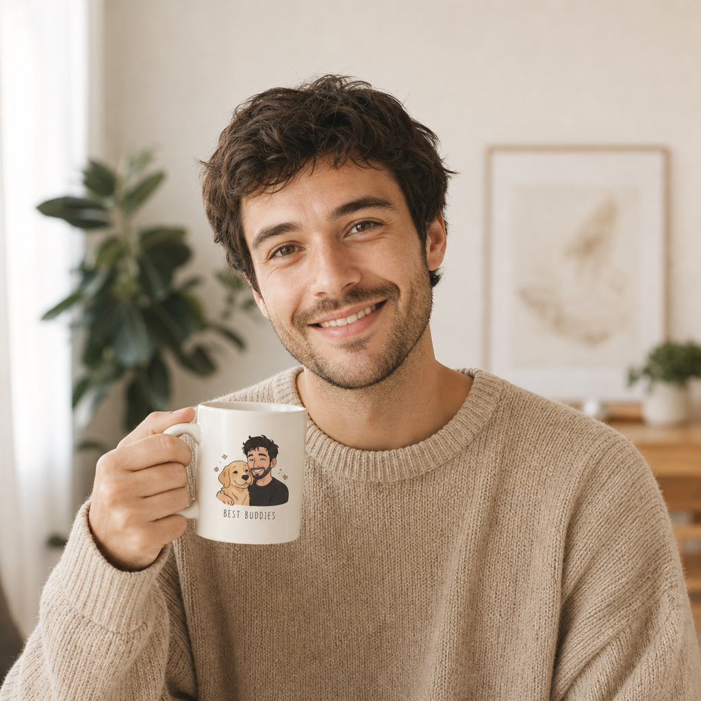 Person holding mug