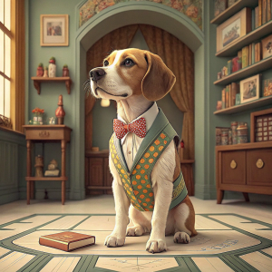 a dog in the wes anderson style