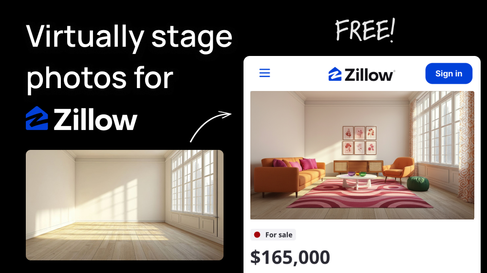 How to virtually stage listing photos for Zillow for free