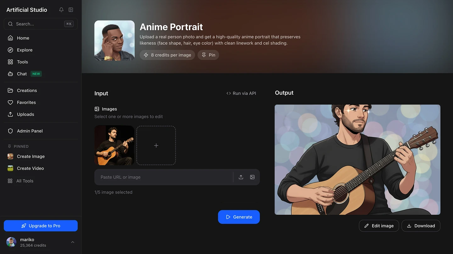 anime portrait with AI