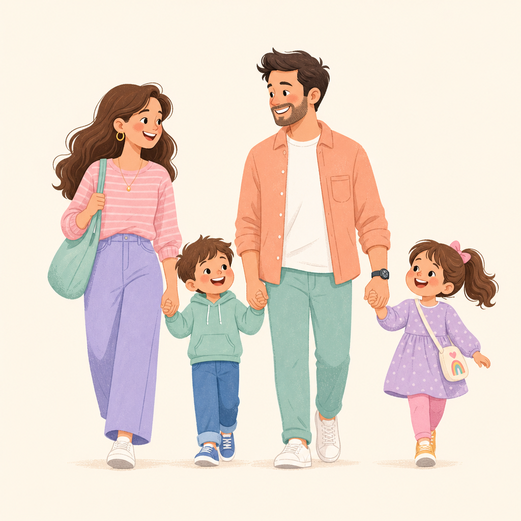 Family → fun illustration