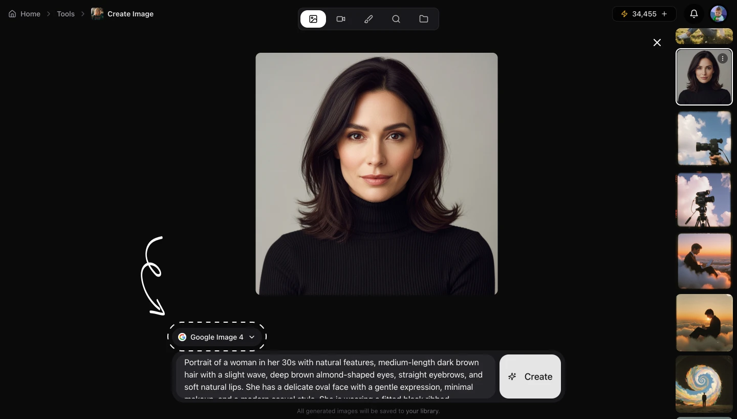 generate virtual influencer with AI artificial studio