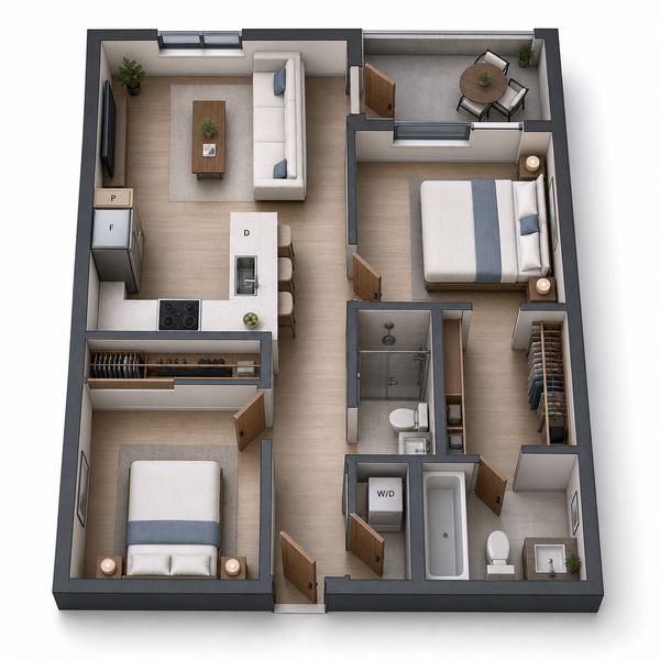 AI Floor Plan 3D View example