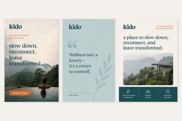 generate 3 social posts from this brand kit reference image