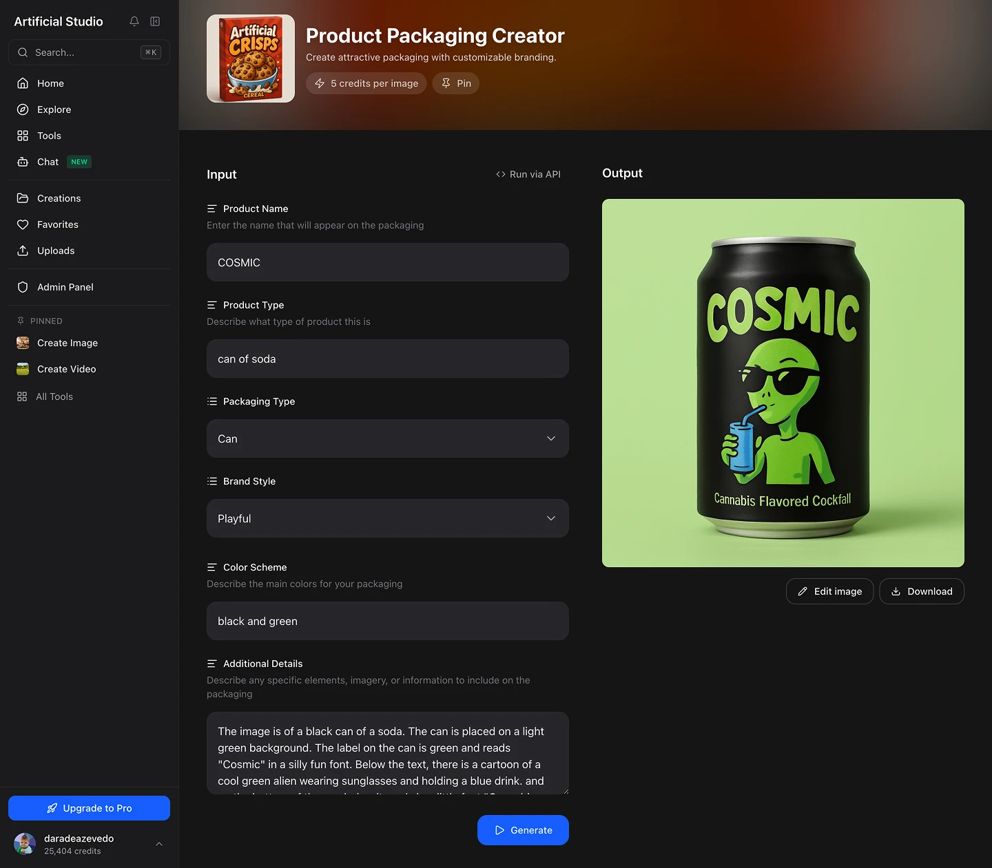 AI product packaging creator online