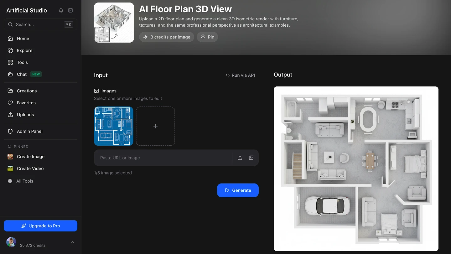 AI floor plan 3d