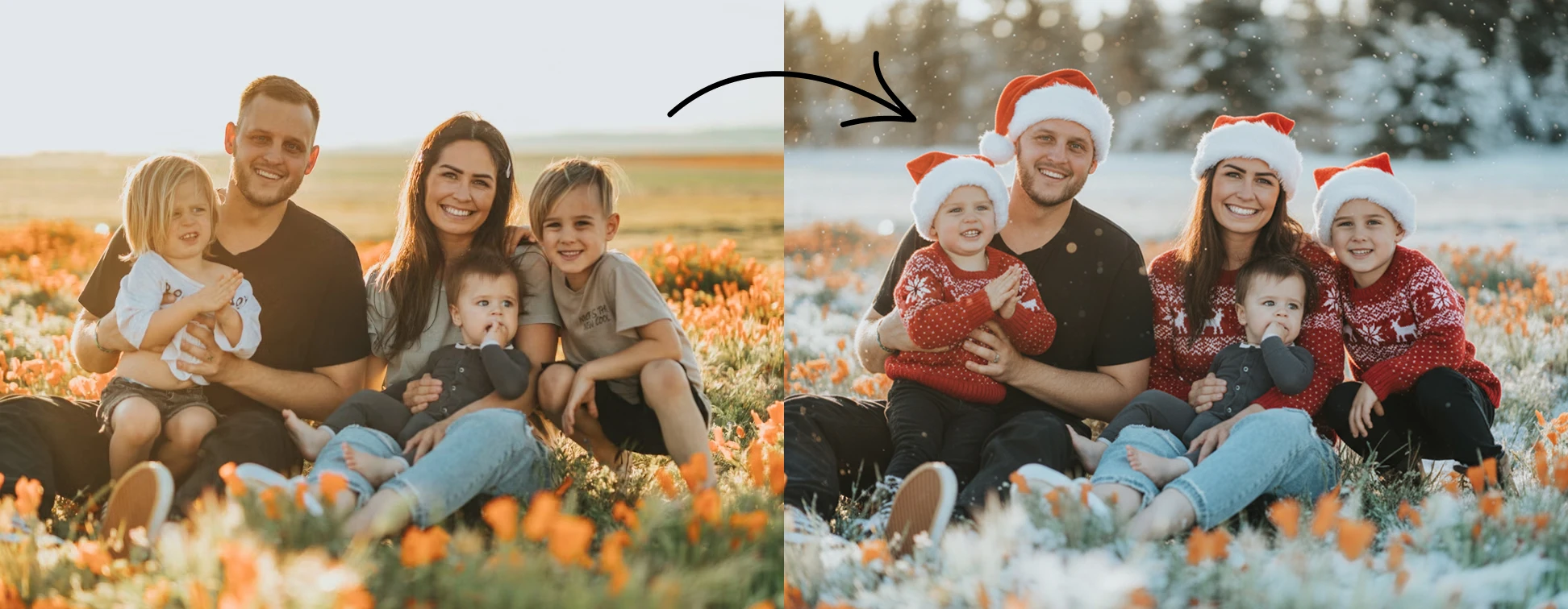 AI artificial studio christmas photo family