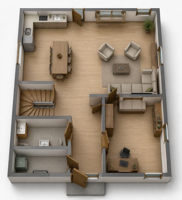 AI Floor Plan 3D View example