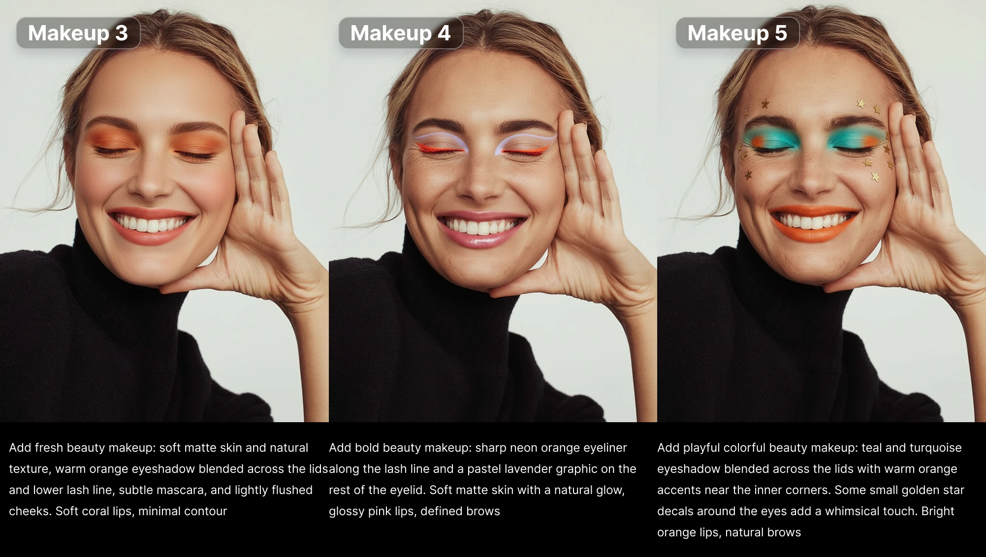 AI artificial studio holiday christmas new year makeup look