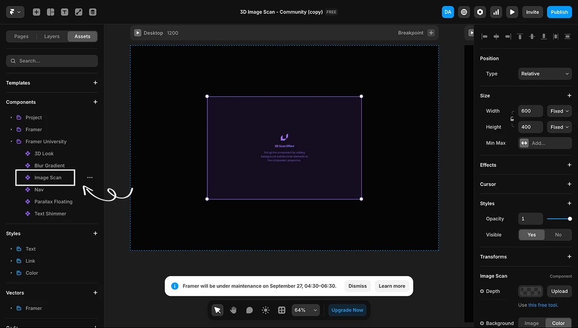 AI artificial studio framer university scan 3d effect depth map