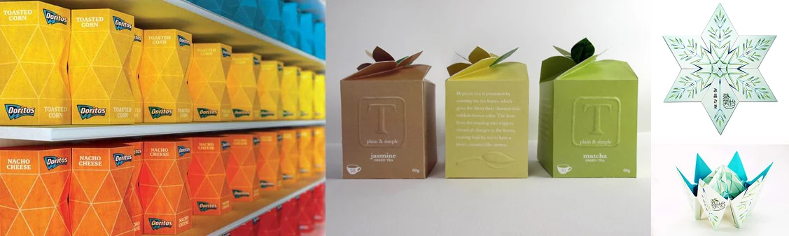 AI origami style branding packaging