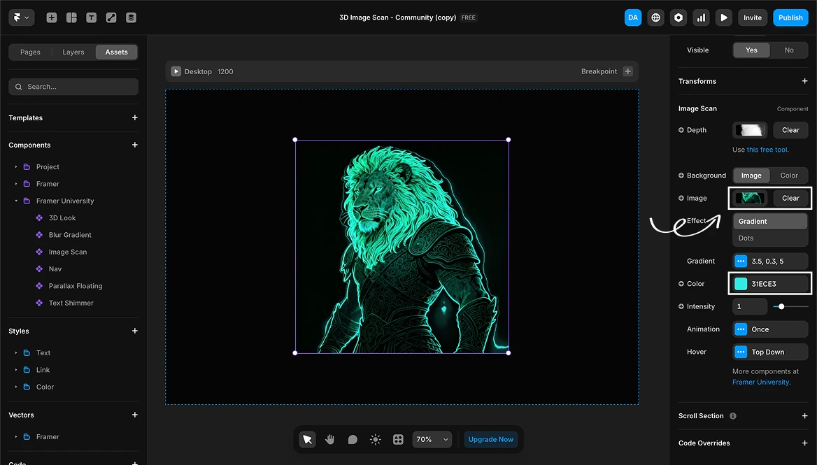 AI artificial studio framer university scan 3d effect depth map