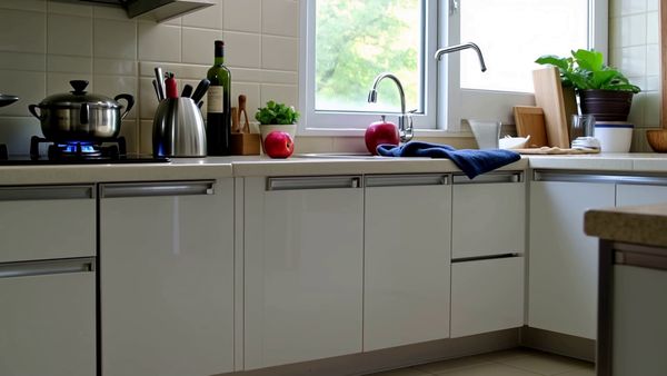 Kling 1.6 Pro output for the prompt: A ripe red apple falls from a kitchen countertop and shatters a wine glass on the tile floor below. Shards scatter, juice splashes. 24fps, natural morning light.