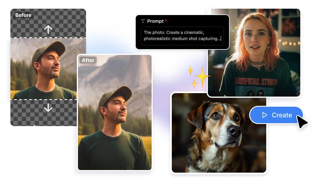 image creation extend image with AI artificial
studio