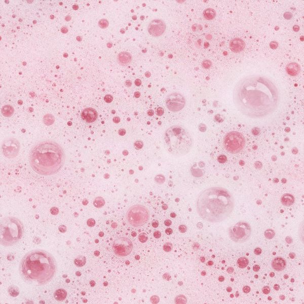 pink foam with bubbles