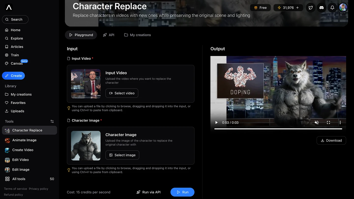 AI artificial studio replace character wan 2.2