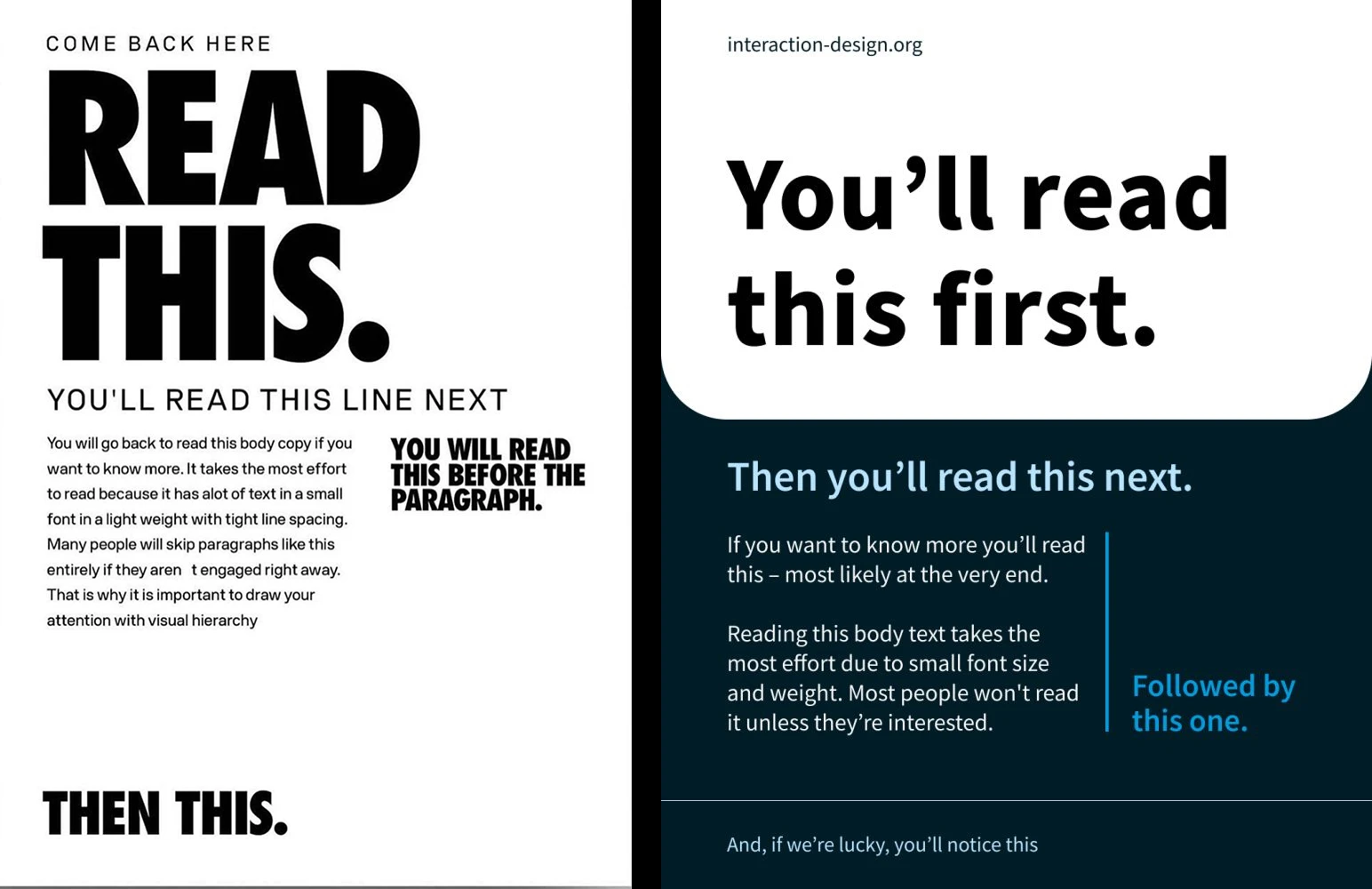 you'll read this first hierarchy design