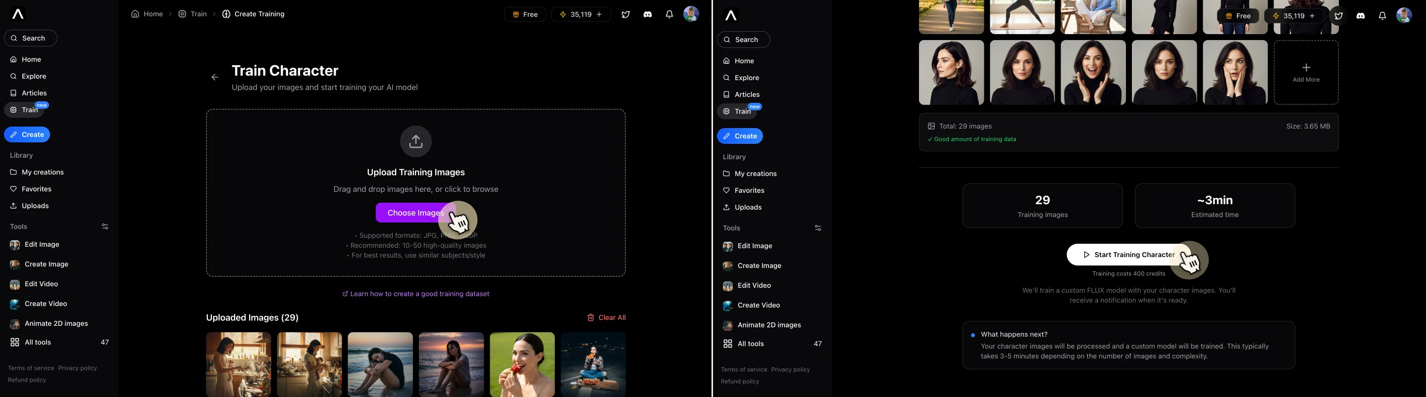 generate virtual influencer with AI artificial studio
