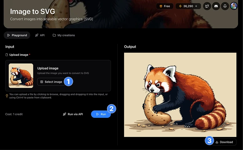 convert image to SVG with AI free artificial studio