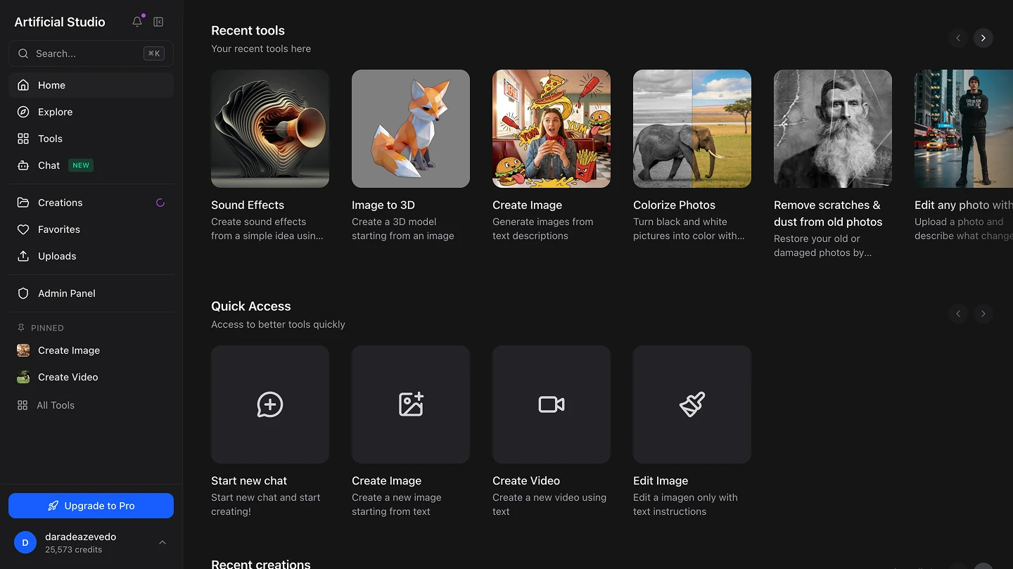 AI artificial studio platform for marketing teams